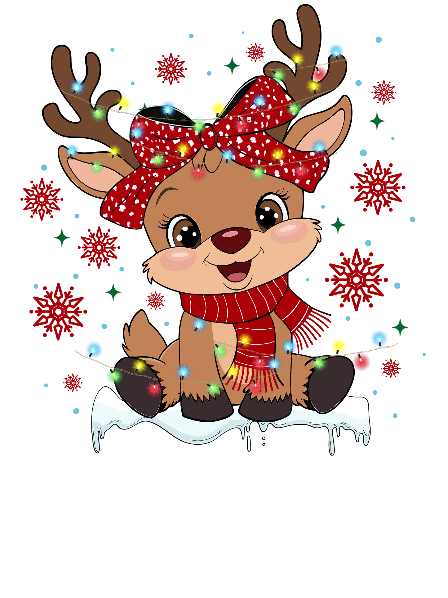 RED BOW GIRL REINDEER