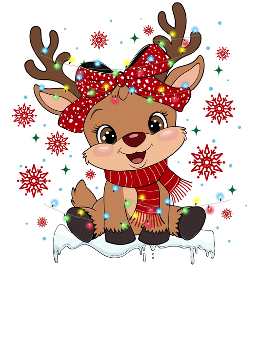 RED BOW GIRL REINDEER