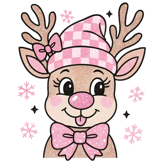 STOCKING HAT GIRL REINDEER